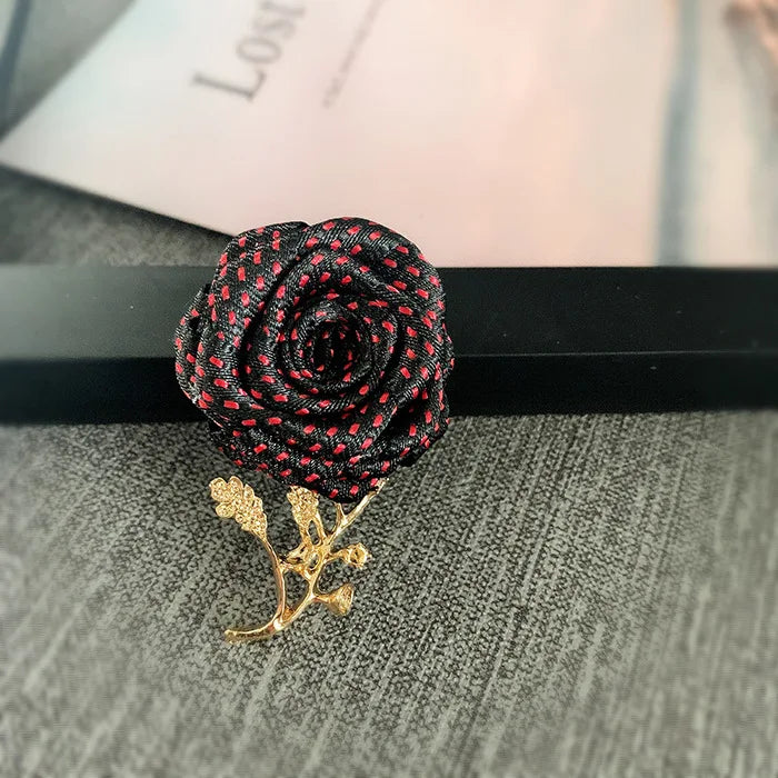 Korean Fabric Rose Flower Magnet Brooches for Men and Women Fashion Suit Shirt Corsage Party Wedding Brooch Jewelry Gifts