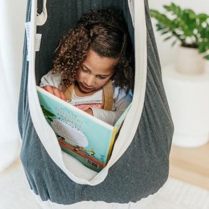 Therapy Swing Pod Cosy Cocoon - Charcoal with Natural White Trim