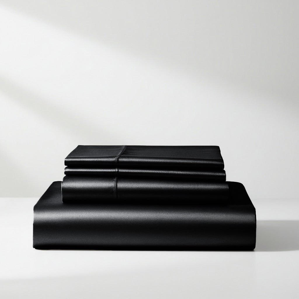 Satin Sheet Set - Luxury Black