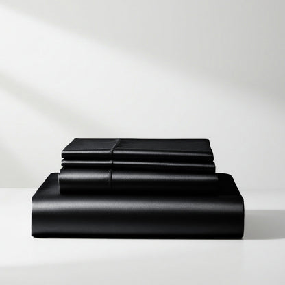 Satin Sheet Set - Luxury Black