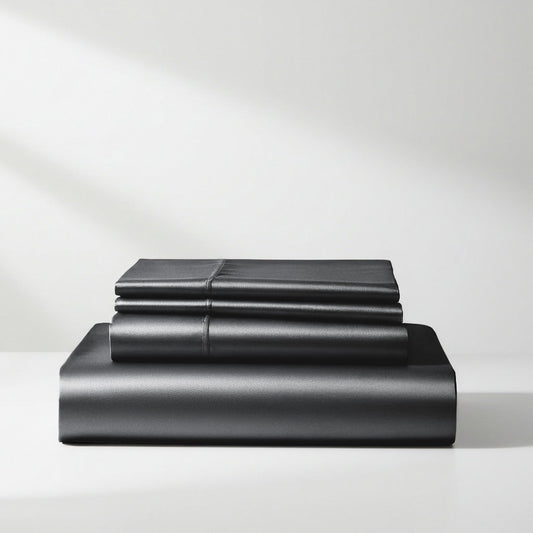 Satin Sheet Set - Charcoal Grey