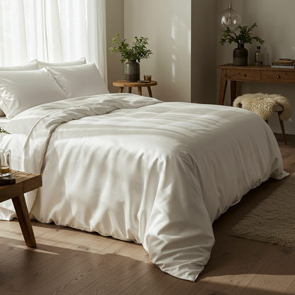 Satin Quilt Cover - White