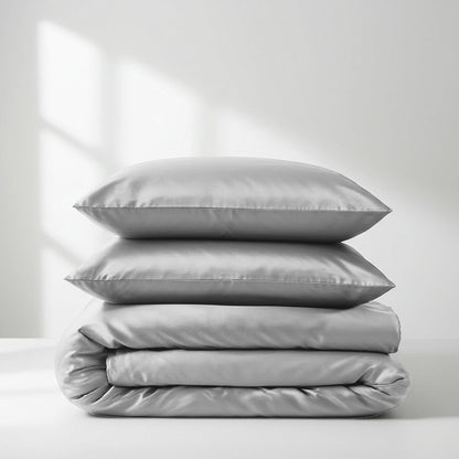 Satin Quilt Cover - Silver
