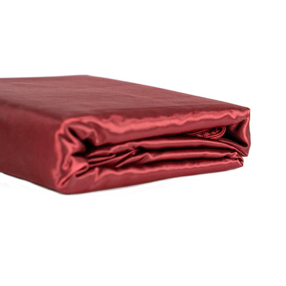 Satin Quilt Cover - King Size - Wine Red