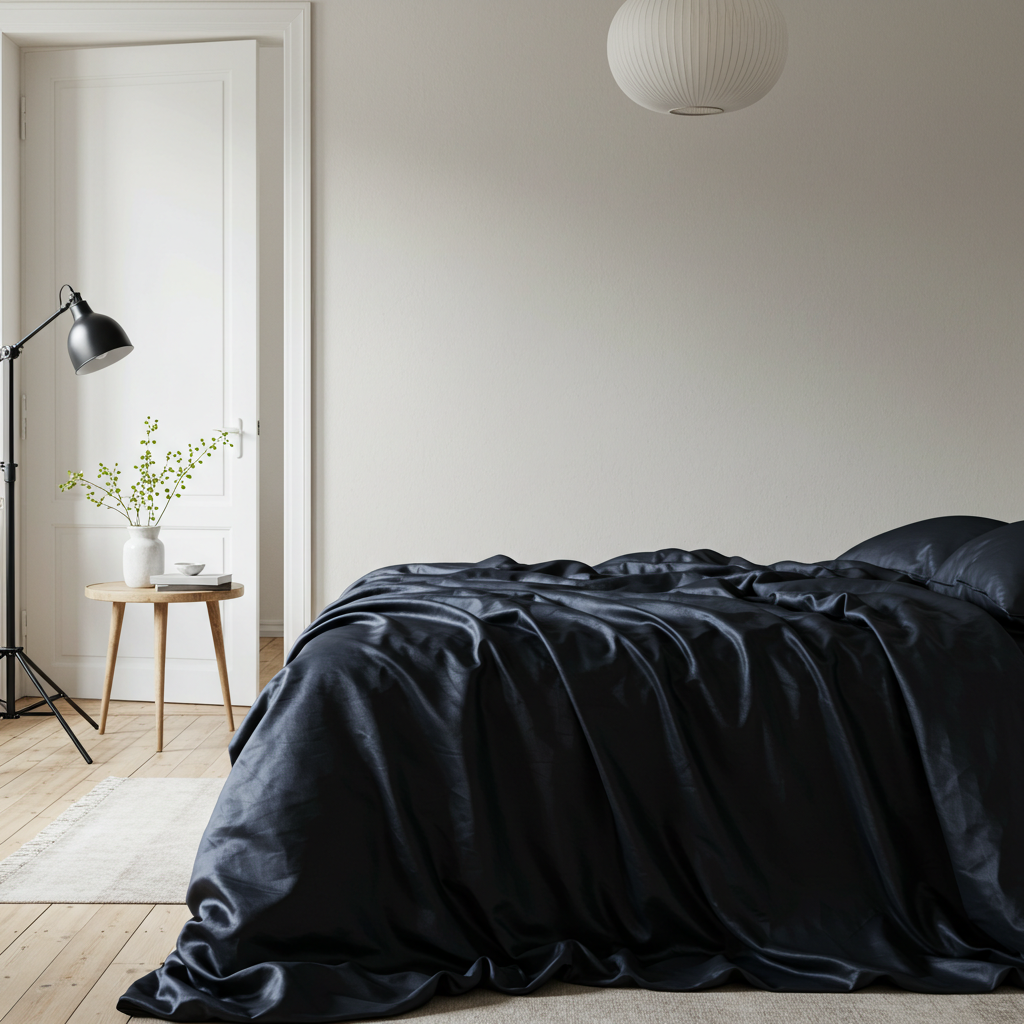 Satin Sheet Set - Navy Blue