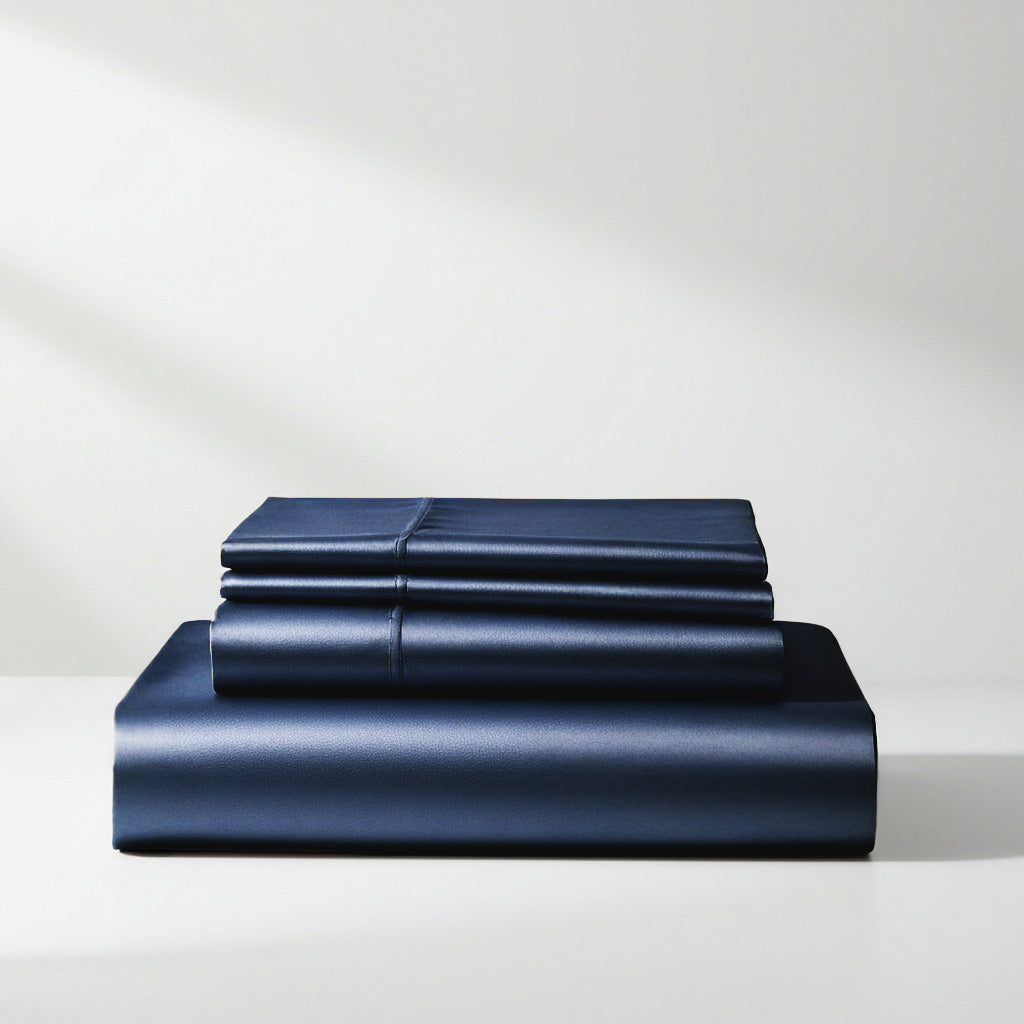 Satin Sheet Set - Navy Blue