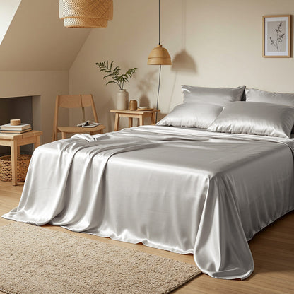 Satin Quilt Cover - Silver