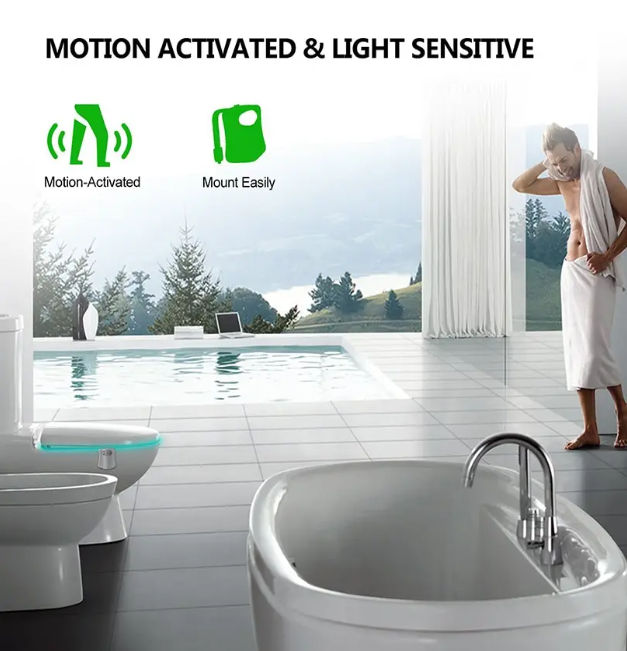 Motion Sensor Toilet LED Light 8 Colors