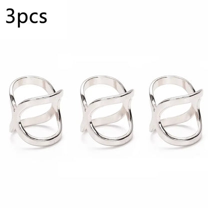 3pcs Creative Mi Wangxing Gold-plated Scarf Buckle Multi-purpose Cross Hollow Glossy Scarf Square Shawl Decorative Buckle