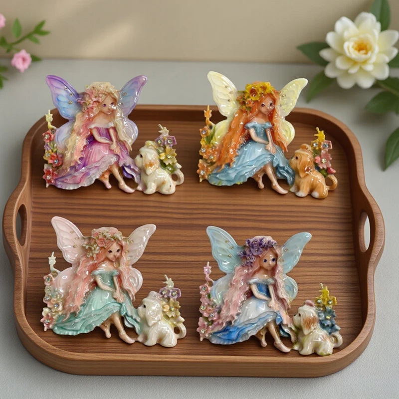 Baroque Luxury Beautiful Wings Little Girl Puppy Fairy Design Men's and Women's Brooch Pin, Jewelry Accessories for Clothing