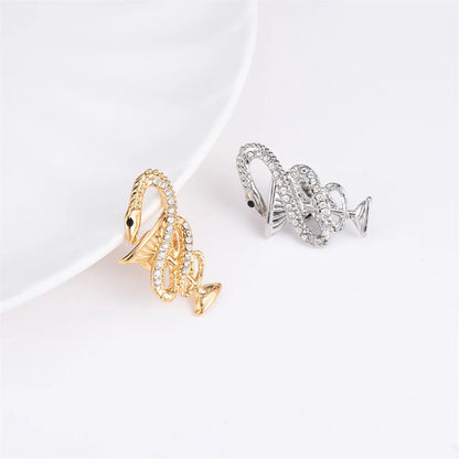 Bowl of Hygieia Medical Pins Inlaid Crystal Snake Surround Cup Brooch Exquisite Coat Lapel Badge Accessories for Doctor Nurse