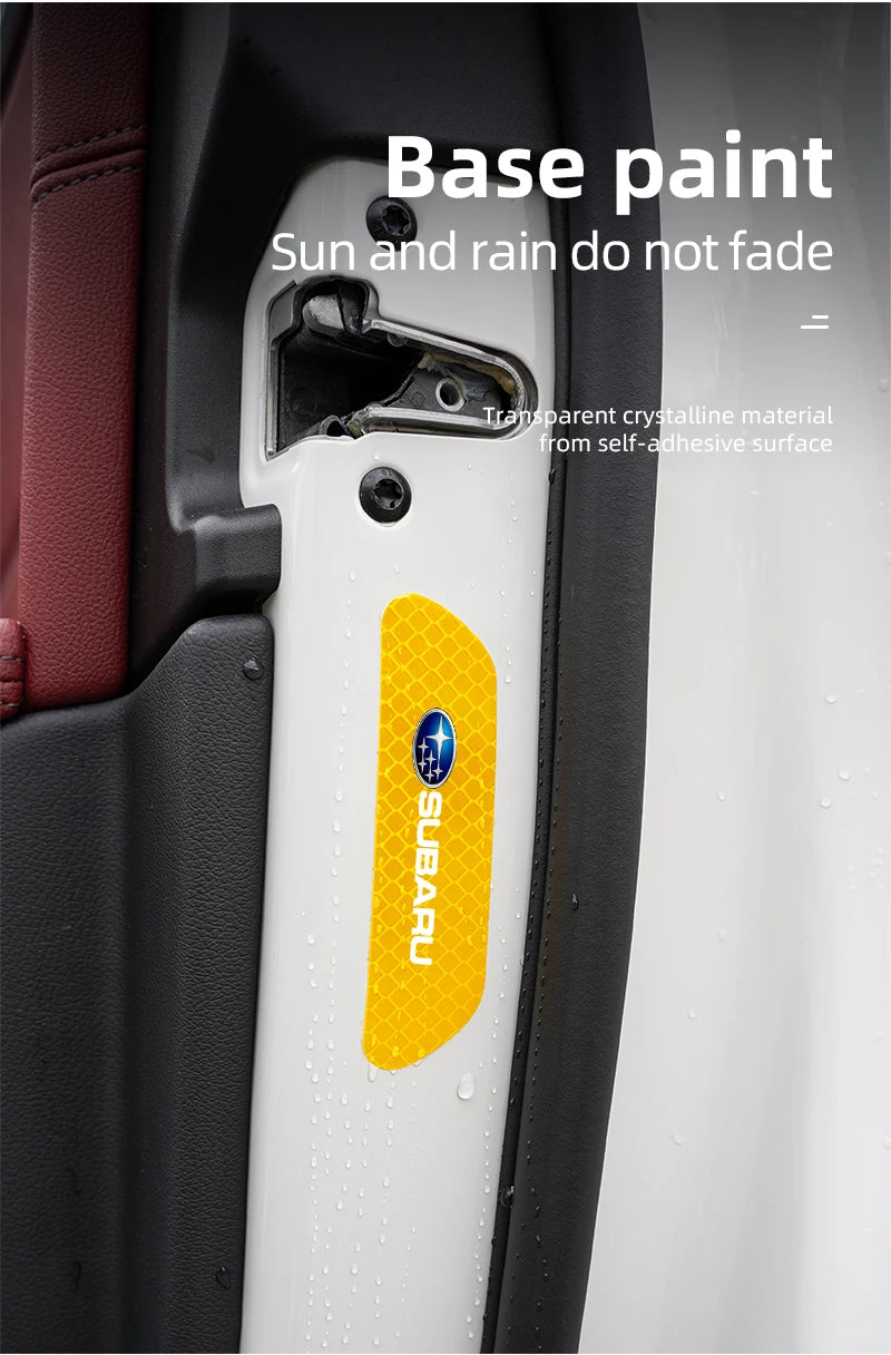 4PCS Car Stickers Door Opening Reflective Warning Sticker For Subaru STI Forester Impreza Legacy Outback XV BRZ WRX Tribeca
