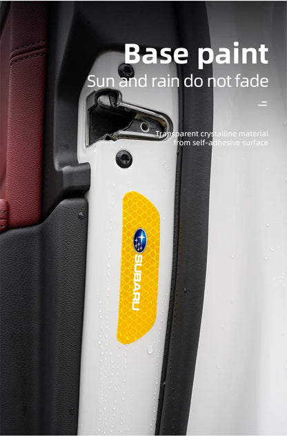 4PCS Car Stickers Door Opening Reflective Warning Sticker For Subaru STI Forester Impreza Legacy Outback XV BRZ WRX Tribeca