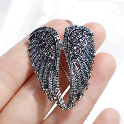 Dark Wing Brooch Personalized Suit Angel Wings Accessory Men's Fashion High-end Inlaid Rhinestones Brooch Chest Flower Jewelry
