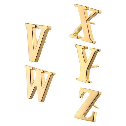 High Quality Classic Style Gold Letter A-Z Metal Brooch Women Men's Lapel Pin Women's Hat Scarf Backpack Badge Jewellery