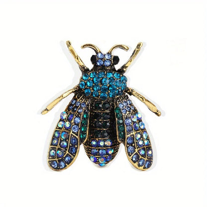 SKEDS Luxury Exaggerated Vintage Women Girls Crystal Bee Brooch Pin Fashion Elegant Lady Exquisite Insect Rhinestone Badges