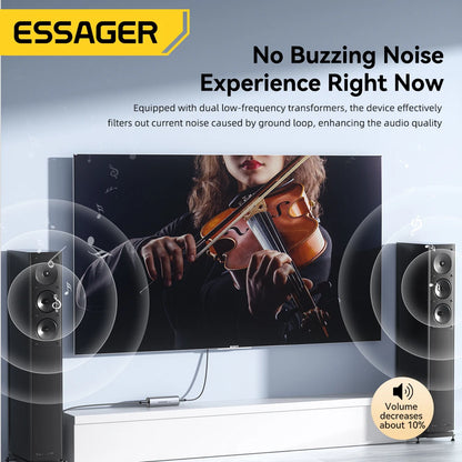 Essager 3.5mm Aux Cable Audio Noise Filter Ground Loop Noise Isolator Eliminate Cancelling for Home Stereo Car Audio System