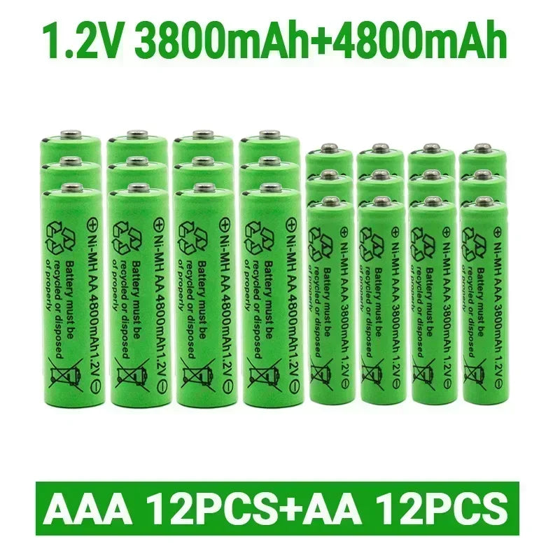 1.2V AA 4800mAh NI-MH Rechargeable Batteries+1.2 V AAA 3800 MAh Rechageable Battery NI-MH Battery