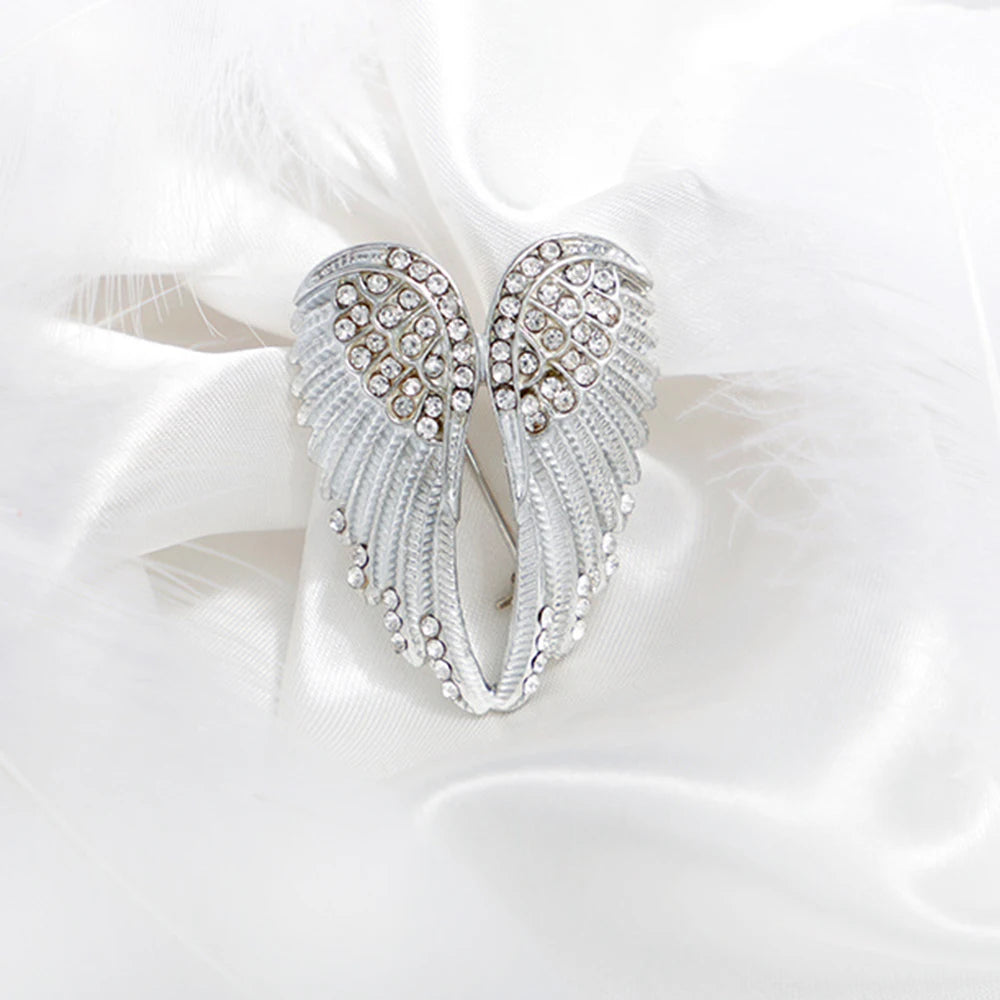 Dark Wing Brooch Personalized Suit Angel Wings Accessory Men's Fashion High-end Inlaid Rhinestones Brooch Chest Flower Jewelry