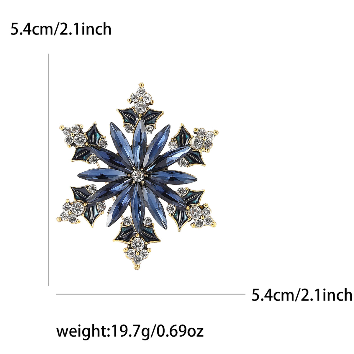Christmas Rhinestone Snowflake Brooches for Women Unisex Pearl Ice Crystal Pins Office Party Friend Gifts Jewelry Accessories