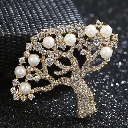 Luxury Rhinestone Cocktail Glass Brooch Creative Snowflake Brooch Jewelry Cubic Zirco Brooch Lady Bouquet Christmas Brooch