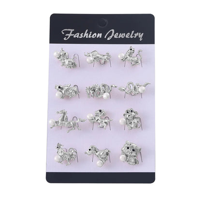 12Pcs/Set Fashion Simple Pearl Flower Brooches Alloy Rhinestone Muslim Bouquet Pin for Women Bridal Shower Party Dress Clothes