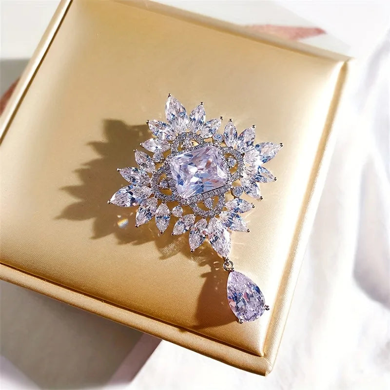Baroque-Style Luxury Vintage Cross Brooch for Men and Women, Jewelry, Fashion Accessories, Wedding and Party Gifts