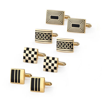 4 Pairs Cufflinks Set CuffLinks For Mens Wedding Souvenirs Groomsmen Gift Man Shirt Cufflink With Box Luxury Jewelry Tie Clips
