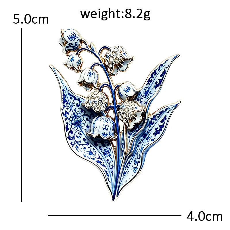 Wuli&baby Beautiful Lily Flowers Brooches For Women 2-color Enamel Rhinestone Plants Party Office Brooch Pins Gifts