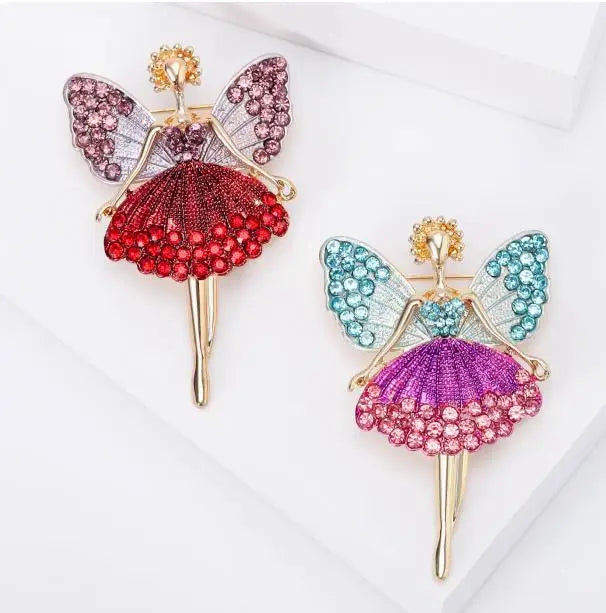 Fashionable and cute angel brooch with full diamond alloy clip