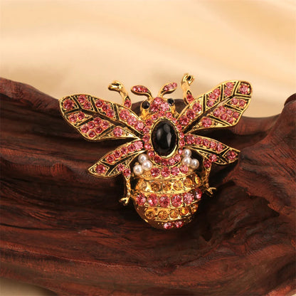 Baroque Luxury Beautiful Bee Insect Design Brooch for Men and Women, Jewelry Accessories, Wedding Holiday Party Gift