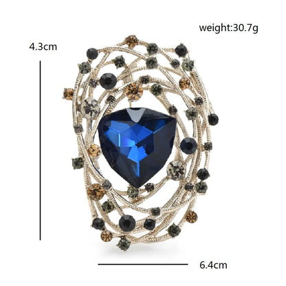 Wuli&baby Sparkling Crystal Geometric Brooches For Women Unisex 4-color Flower Party Office Brooch Pins Gifts