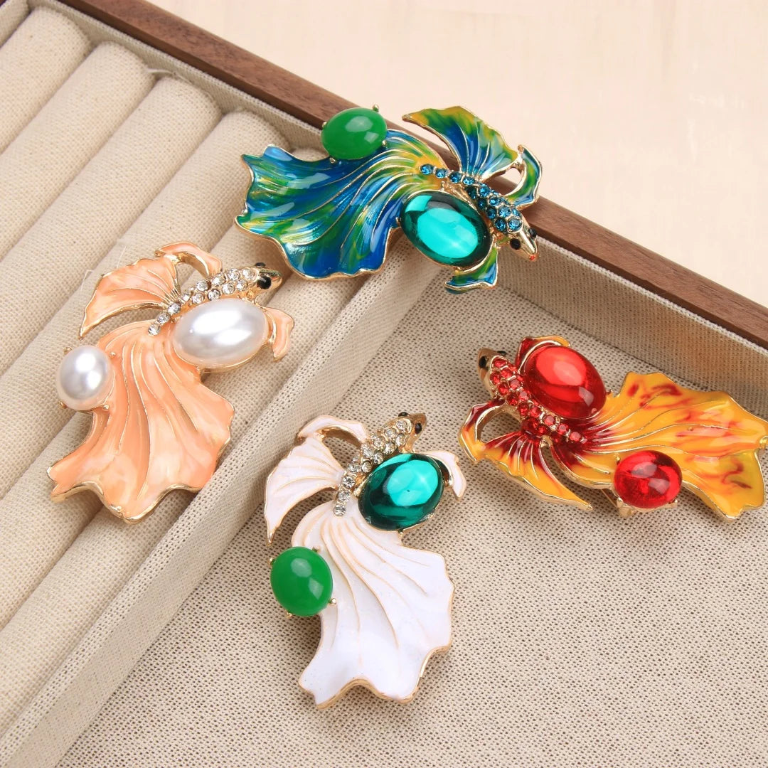 Baroque Luxury Beautiful Fish Design Brooch for Men and Women, JewelryAccessories, Wedding, Holiday, Party, Couple'sSurpriseGift