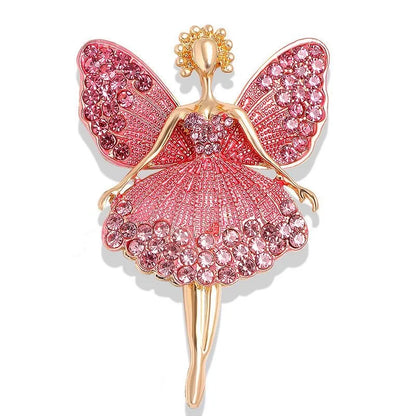Fashionable and cute angel brooch with full diamond alloy clip