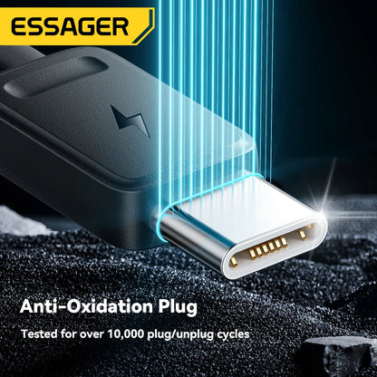 Essager-4-in-1 Fast Charging Cable for Travel, Type C Female to Multi USB, 2 Type C, Micro, Lightning Adapters
