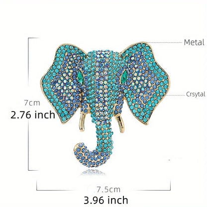 Vintage Women Men Fashion Palace Design Elephant Rhinestone Brooches Pins Retro Middle Unisex Suit Dress Badges Buckle Jewelry