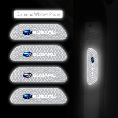 4PCS Car Stickers Door Opening Reflective Warning Sticker For Subaru STI Forester Impreza Legacy Outback XV BRZ WRX Tribeca