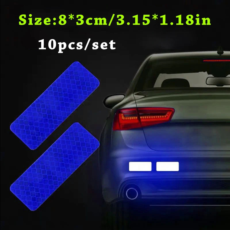 5pcs/set Car Bumper Reflective Safety Strip Stickers Car Reflective Sticker Reflective Warning Safety Tape