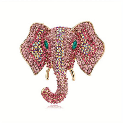 Vintage Women Men Fashion Palace Design Elephant Rhinestone Brooches Pins Retro Middle Unisex Suit Dress Badges Buckle Jewelry