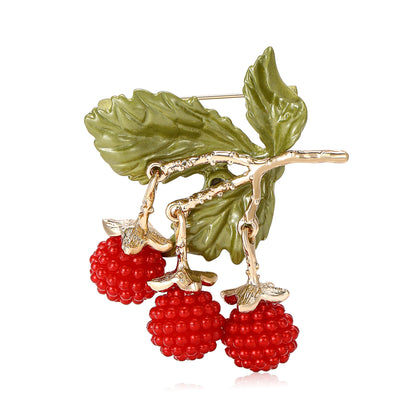 Beaut&Berry Enamel Blackberry Brooches for Women Unisex Fruit Plant Pins Casual Party Accessories New Gifts Friends Decoration