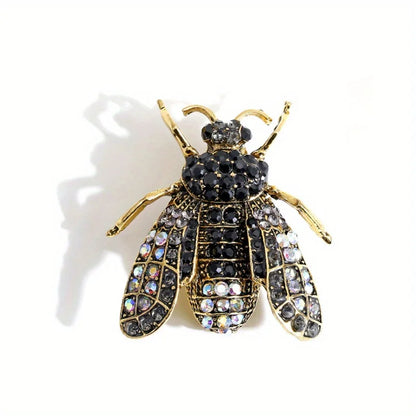 SKEDS Luxury Exaggerated Vintage Women Girls Crystal Bee Brooch Pin Fashion Elegant Lady Exquisite Insect Rhinestone Badges
