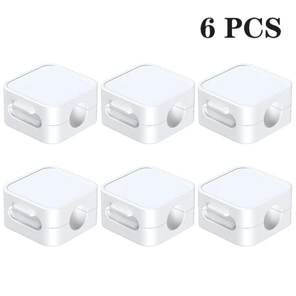 Rocoren Magnetic Cable Organizer Smooth Adjustable Cord Holder Magnet Desktop Cable Management Wire Protector Cable Clips Set