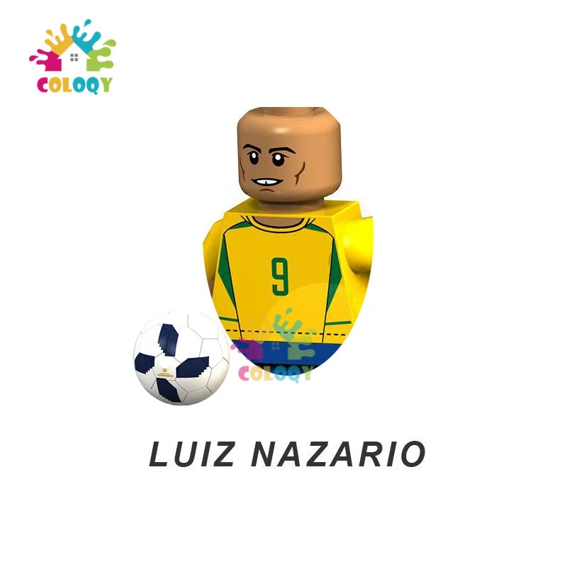 Kids Toys World Famous Football Stars Building Blocks Sport Player Mini Action Figures Golden Cup Toys For Boys Birthdays Gifts