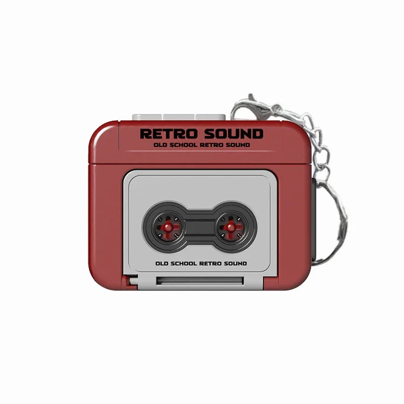 1Pcs Retro Recorder Keychain 15S Recorder Cassette Tape Keyring Student Bag Pendant Couple Friends Gift