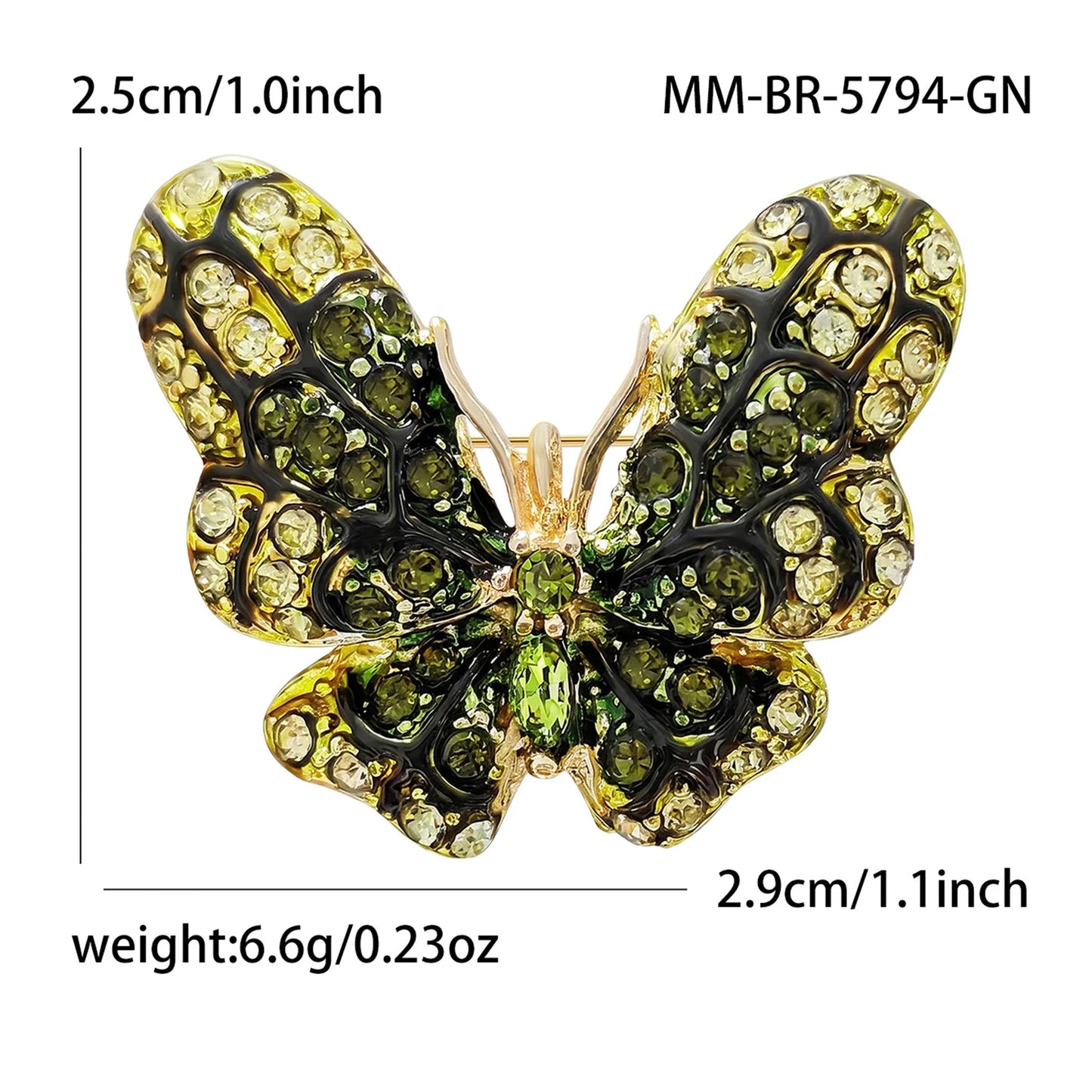 Beaut&Berry Classic Rhinestone Butterfly Brooches for Women Unisex Insect Pins Casual Party Jewelry Accessories Gifts Decoration