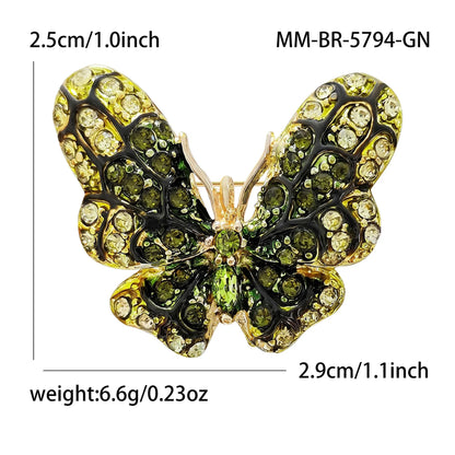 Beaut&Berry Classic Rhinestone Butterfly Brooches for Women Unisex Insect Pins Casual Party Jewelry Accessories Gifts Decoration