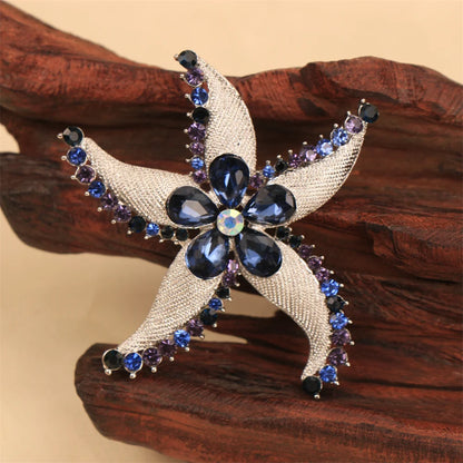 Baroque Luxury Beautiful Starfish Design Brooch for Men and Women, Jewelry Accessories, Wedding Holiday Party Gift