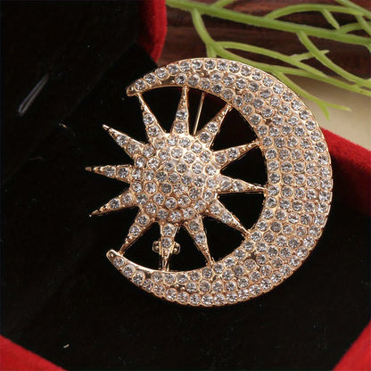 Baroque Luxury Beautiful Moon Star Design Men's Women's Brooch Pins，Jewelry Accessories, WeddingHolidayPartyCouple Surprise Gift