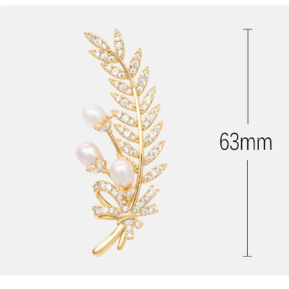 Elegant Pearl Wheat Ear Bowknot Brooches for Women Ladies Suit Coat Pin Accessories Corsage Fashion Jewelry Gifts