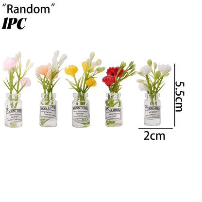 1/30Pcs Cute Mini Fridge Magnet Mini Small Vase frigerator Home 3D Vase Artificial Flower Magnet Kitchen Decoration Accessories